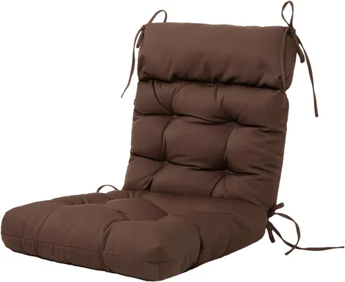 Vista 17 de ARTPLAN Cojín para Silla de Exterior Adirondack, Cojín de Patio para Todo Clima, Almohada Acolchada de Mimbre para Muebles de Patio, Gris