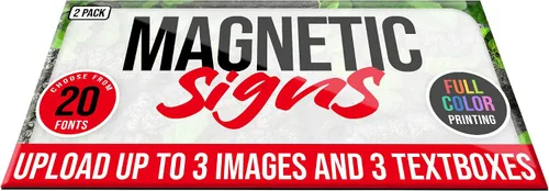Vista 2 de Paquete de 2 letreros magnéticos personalizados para vehículos, imanes de automóvil personalizados para empresas, letreros magnéticos personalizados
