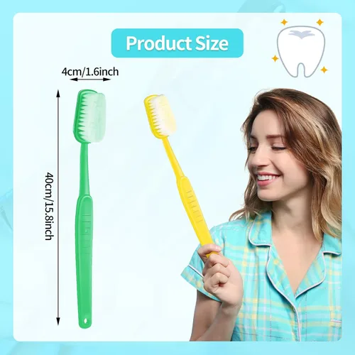 Vista 2 de Paquete de 2 cepillos de dientes gigantes de 15.75 x 1.57 pulgadas, cepillos de baño de gran tamaño, artículo de comedia enorme para accesorio