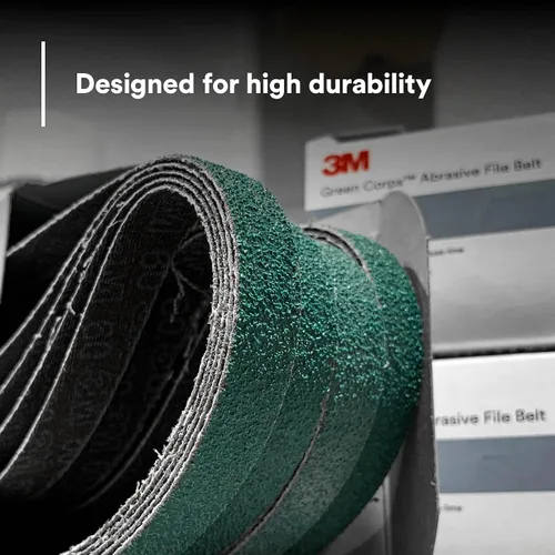 Vista 5 de 3M Green Corps 36516 - Cinturón abrasivo para archivadores, grano 40+, 1/2 pulgadas x 18 pulgadas, paquete de 20 correas, unido a resina