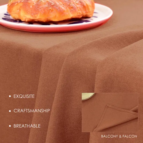 Vista 3 de BALCONY & FALCON Tablecloth in Linen Look Rectangular, Stain-Resistant, Easy Care, Rectangular, for Indoor, Outdoor, Garden, Restaurant and