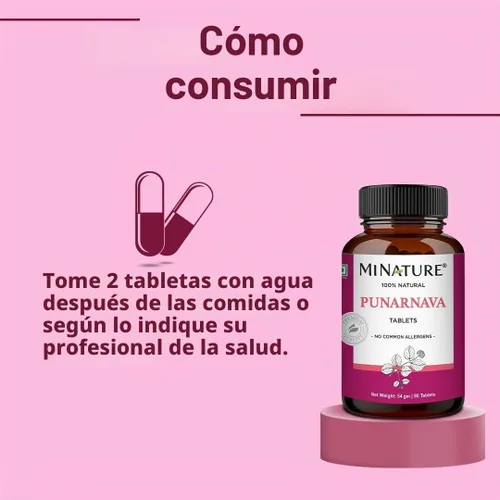 Vista 5 de Punarnava Tabletas de mi Nature 90 Tabletas, 1000 mg Suministro de 45 días Tabletas de Hierbas Vegano Boerhaavia diffusa de la India