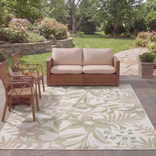 Vista 9 de SAFAVIEH Courtyard Collection - Alfombra de pasillo, 2 pies 3 pulgadas x 8 pies, color beige y óxido, no desprende pelusa y de fácil cuidado