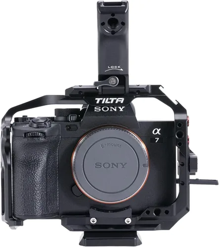 Vista 3 de Tilta Jaula para cámara compatible con Sony A7 IV, a1, S3, R4, 73, R3, A9 Kit básico Mango superior compacto, mango de alimentación lateral