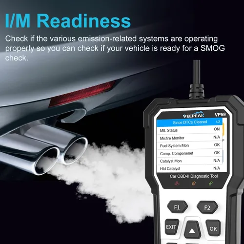 Vista 3 de Herramienta de diagnóstico OBD2 de Veepeak con reinicio, lector de códigos de verificación del motor para coches y camionetas ligeras desde 1996+