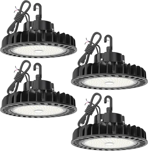 Vista 13 de HYPERLITE Luces LED High Bay de 100 W, 14,500 lm (145 lm/w) 5000 K, 1-10 V, regulable, cable de 5' con enchufe de 110 V, gancho de EE. UU., listado