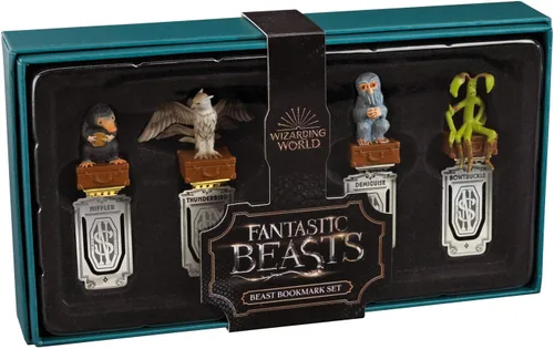 Vista 2 de The Noble Collection Fantastic Beasts - Juego de 4 marcadores detallados de 3 pulgadas (3.1 in), con licencia oficial de Harry Potter, regalos
