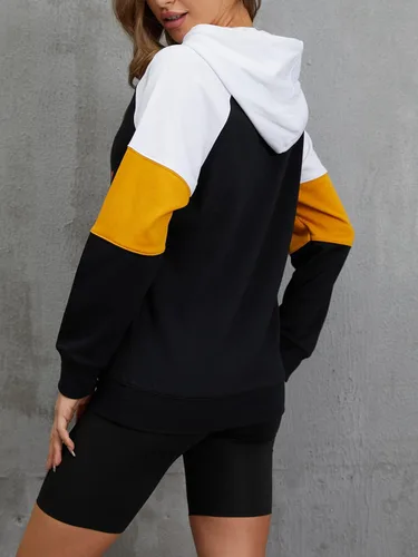 Vista 4 de MORCHOY Sudadera con capucha de manga larga con cordón para mujer, casual, holgada, con bolsillos