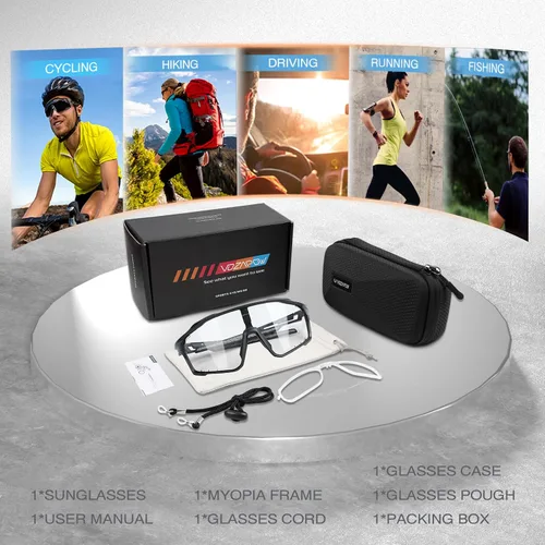 Vista 6 de Gafas de ciclismo fotocromáticas para hombres y mujeres, UV400 gafas de sol deportivas para MTB, equitación, correr, pesca, béisbol