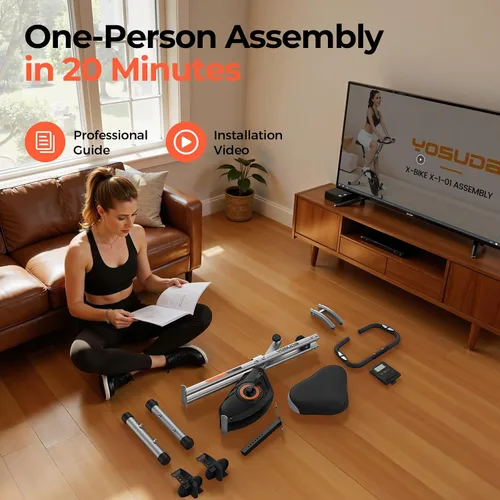 Vista 9 de YOSUDA Bicicleta plegable de ejercicio - Bicicleta fija plegable para entrenamiento en el hogar