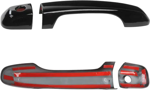 Vista 2 de Para 4runner Cubierta de manija de puerta para Toyota 4runner Pro 4WD N280 SUV 2017-2020 (sin agujeros de llave inteligentes, negro)
