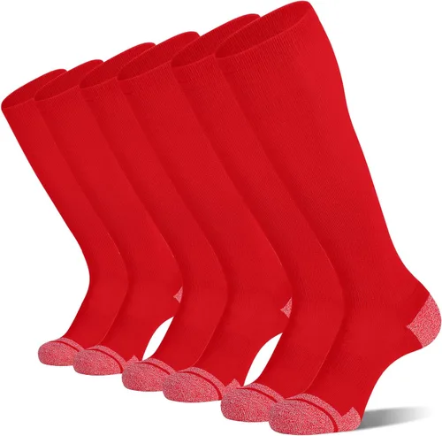 Vista 14 de CS CELERSPORT Paquete de 2 / 3 calcetines de béisbol para jóvenes, niños y adultos, calcetines de fútbol de sóftbol sobre la pantorrilla