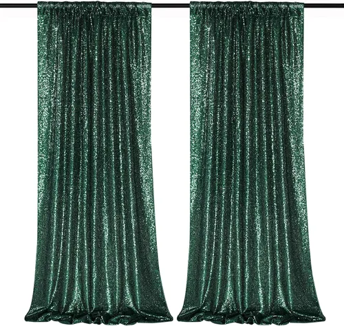 Vista 19 de B-COOL Cortinas de Fondo de Lentejuelas Azul Bebé 2 Piezas 2ftx8ft Fotografía para Fiestas Fondo Brillante Cortinas para Prom Bodas Baby Shower