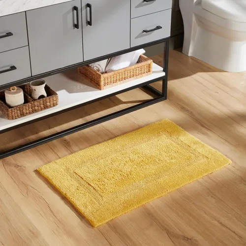 Vista 607 de Better Trends - Juego de 2 alfombras de baño 100% algodón, extra suaves, con borlas, de 17" x 24", alfombra de baño superabsorbente y reversible
