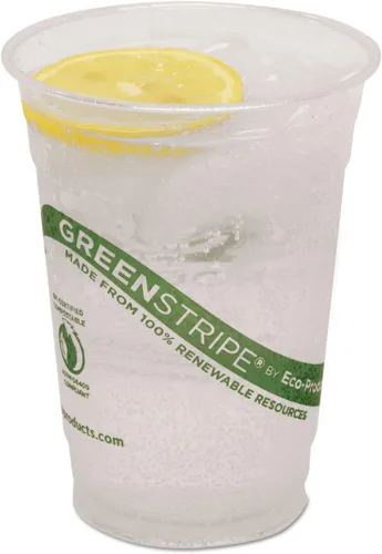 Vista 3 de Eco-Products EPCC16GS GreenStripe - Vasos fríos renovables y compostables, 16 onzas, 50/PK, 20 PK/CT
