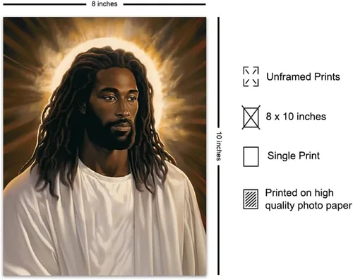Vista 2 de Decoración de pared de Jesús para hombres negros - Arte de pared cristiano Póster de Jesús para mujeres - Arte de versículos bíblicos Decoración