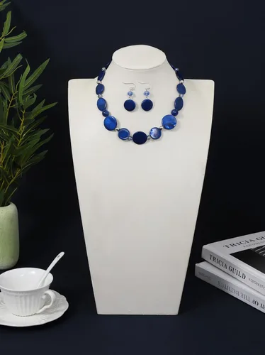 Vista 5 de Collar de cuentas gruesas, collar de concha colorida, juego de collar de moda para regalo de mujer