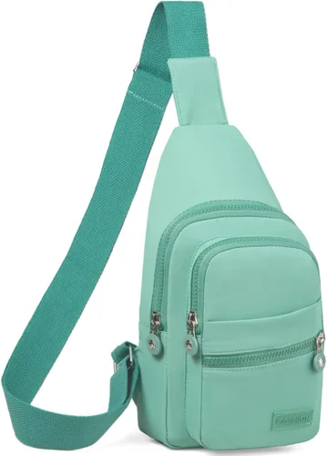 Vista 14 de Banelu Pequeña mochila bandolera bandolera para mujeres y hombres, bolsa de pecho, riñonera cruzada para exteriores, senderismo, viajes, color negro