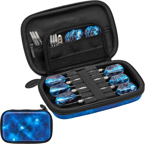 Vista 17 de Casemaster Sentinel - Estuche para dardos con 6 puntas de acero o punta suave, totalmente montado, funda rígida de EVA con espuma, resistente al