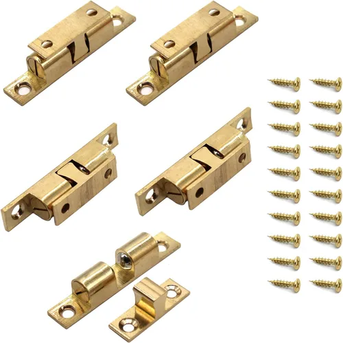 Vista 7 de Ball Catch Omitfu - Juego de 6 rodillos de tensión de doble bola de latón macizo, ajuste de hardware para gabinete, armario, muebles, puerta
