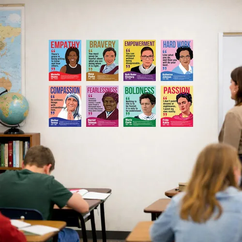 Vista 10 de Decorably - 15 carteles de mujeres en la historia, figuras influyentes, 11 x 14 pulgadas Inspirational Influential People Posters, Matte-Laminated