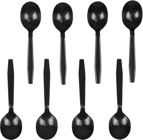 Vista 5 de Cubiertos de plástico desechables de peso pesado (tenedores - negro, 250)