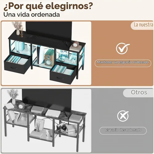 Vista 3 de Soporte de TV para televisores de hasta 55 pulgadas, consola Negro