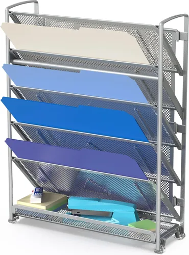 Vista 10 de Simple Houseware Organizador de documentos y cartas para montar en pared, de 6 niveles, negro