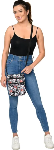 Vista 7 de Disney Bolso cruzado de Mickey Minnie Mouse con estampado de pasaporte y viaje gris
