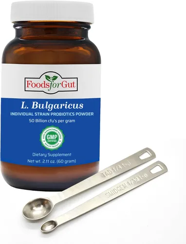 Vista 9 de Foods For Gut Lactobacillus Bulgaricus Probiotic Powder 50 mil millones de ufc Fabricado en Estados Unidos Sin aditivos Apoyo digestivo e