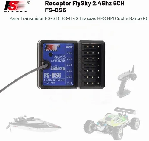 Vista 8 de Flysky FS BS6 Receptor 2.4GHz 6CH para Flysky FS-GT5/IT4S/i6/i6X, 1 unidad