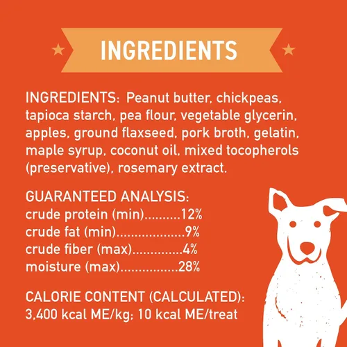 Vista 3 de Cloud Star Corp, Wag More Bark Less Soft & Chewy - Golosinas para perros de mantequilla de maní y manzanas sin granos