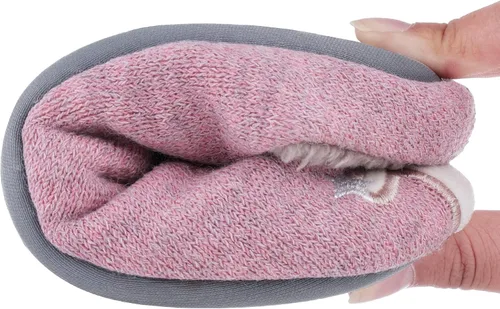 Vista 6 de Shevalues Pantuflas con forro de piel de animal para niños, niñas y niños, zapatos de casa de erizo de unicornio, mullidos bordados, para interiores