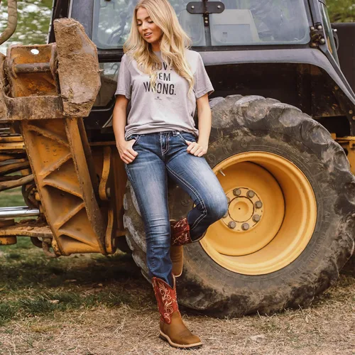 Vista 7 de Steel Toe Lite Western - Botas de trabajo para mujer, Marrón
