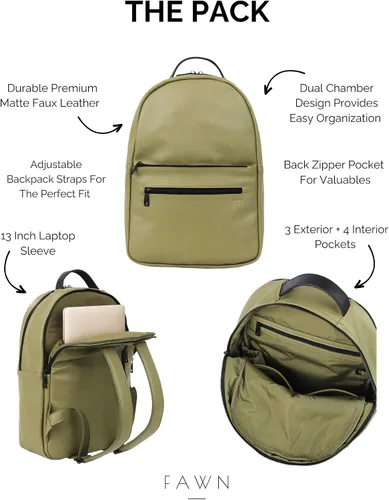 Vista 2 de FAWN DESIGN Mochila multiusos para mujeres y hombres, Leopardo, Mochilas de viaje