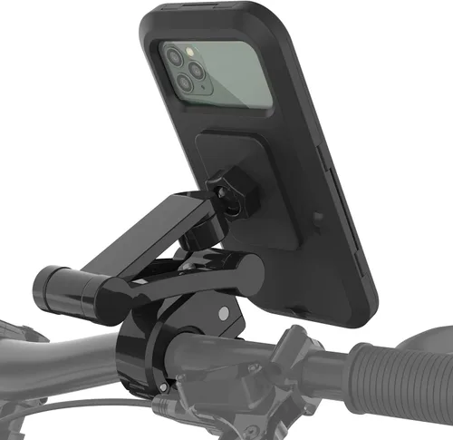 Vista 3 de Punkcase Funda impermeable para teléfono de bicicleta, soporte universal para manillar para teléfonos celulares de hasta 6.7 pulgadas, pantalla