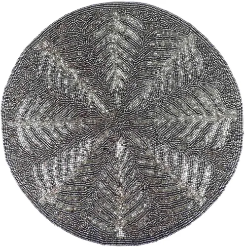 Vista 6 de Trunkin - Manteles individuales bordados de tela y vidrio natural de 14 pulgadas, color negro, 2 piezas, manteles individuales para mesa de comedor