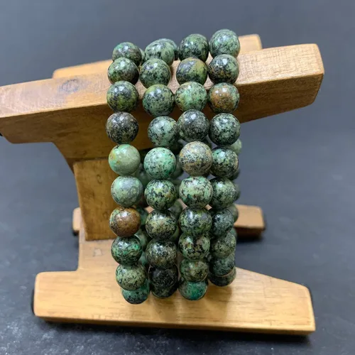 Vista 134 de Gem Avenue Handmade Round Bead Stretch Bracelet Unisex Natural Stone Beaded Jewelry for Men & Women, Elastic Wristband for Daily Wear