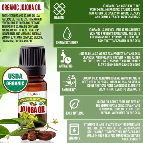 Vista 2 de BodyJ4You Kit de 37 medidores grandes para el cuidado posterior del lóbulo del oído bálsamo de aceite de jojoba Tapones expansibles de túnel de una