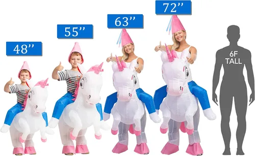 Vista 2 de GOOSH Disfraz inflable de unicornio para niños, disfraces de Halloween para niños y niñas, divertido disfraz inflable para fiesta de Halloween