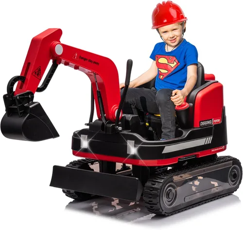 Vista 11 de JOYLDIAS Excavadora y excavadora giratoria de 360 grados, 12V12AH, retroexcavadora de juguete con ruedas de diseño de pista para todo terreno