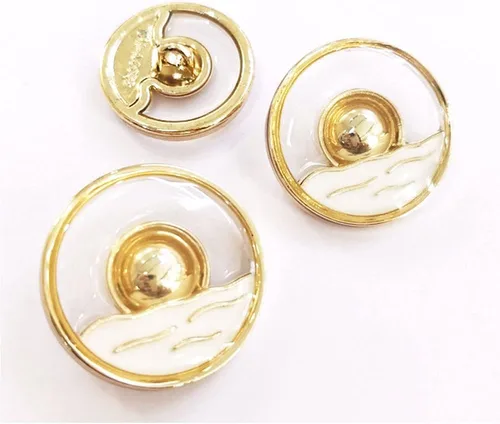 Vista 3 de 5 botones de costura con diseño de sol y mar para ropa, botones decorativos para ropa, suministros de costura de bricolaje