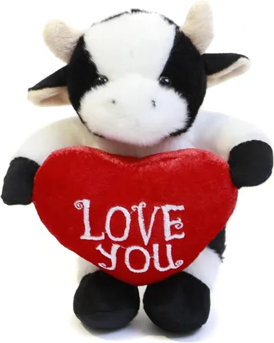 Vista 8 de Adorable animal de peluche de San Valentín de 8 pulgadas con corazón para seres queridos, animal abrazable de primera calidad (Panda con corazón)