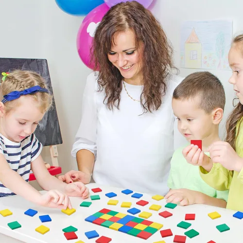 Vista 5 de Jexine 400 Pcs Foam Square Counters Color Tiles Square Color Sorting Tiles Math Counters Manipulatives, Sorting Toy, Counting, Learning, Classroom