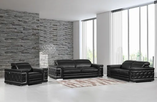 Vista 25 de Blackjack Furniture Usry - Sofá tapizado de piel italiana, color caqui