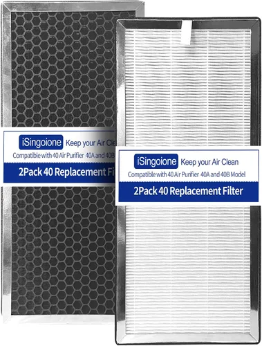 Vista 2 de 40 filtros de repuesto H13 HEPA filtro compatible con purificador de aire Ma-dify 40 filtros 3 en 1 que contiene carbón activado de alta eficiencia