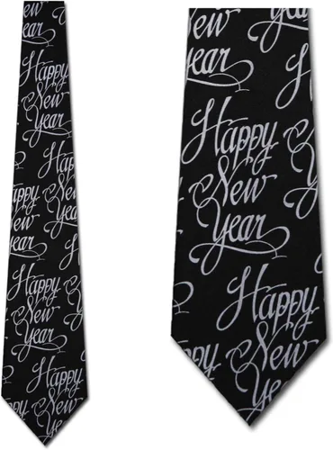Vista 2 de Three Rooker Corbata formal negra feliz año nuevo, Negro