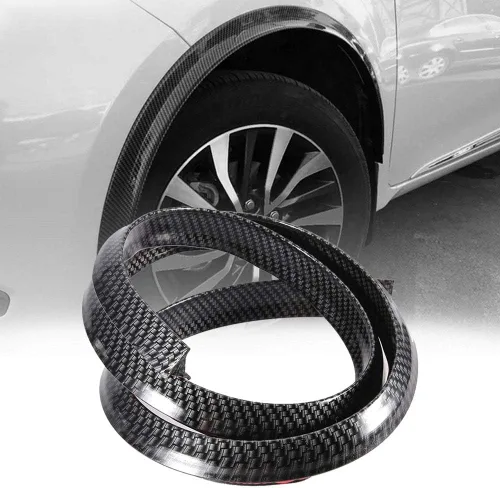 Vista 5 de Recorte de arco de rueda de fibra de carbono - Tira de cejas negra para la mayoría de los autos