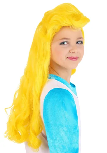 Vista 4 de Peluca de Smurfette para Niñas de Los Pitufos Multicolor