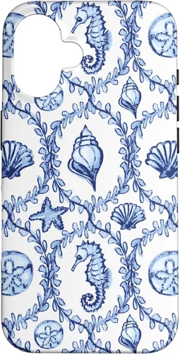 Vista 28 de Funda náutica para iPhone 12 Pro Max Coastal Nieta Preppy Shells náutica blanca azul mar